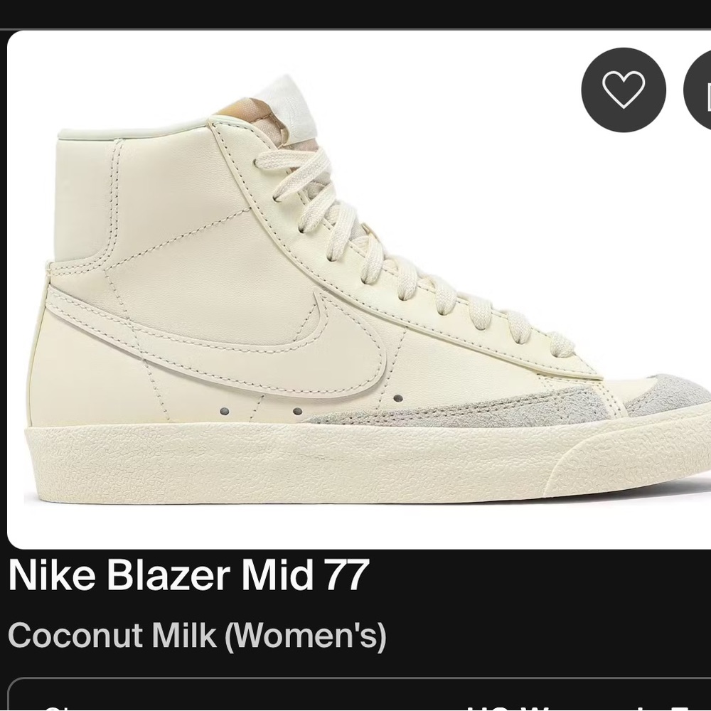 Nike Blazer Mid 77 Women's Shoes Size 6.5- Coconut Milk
